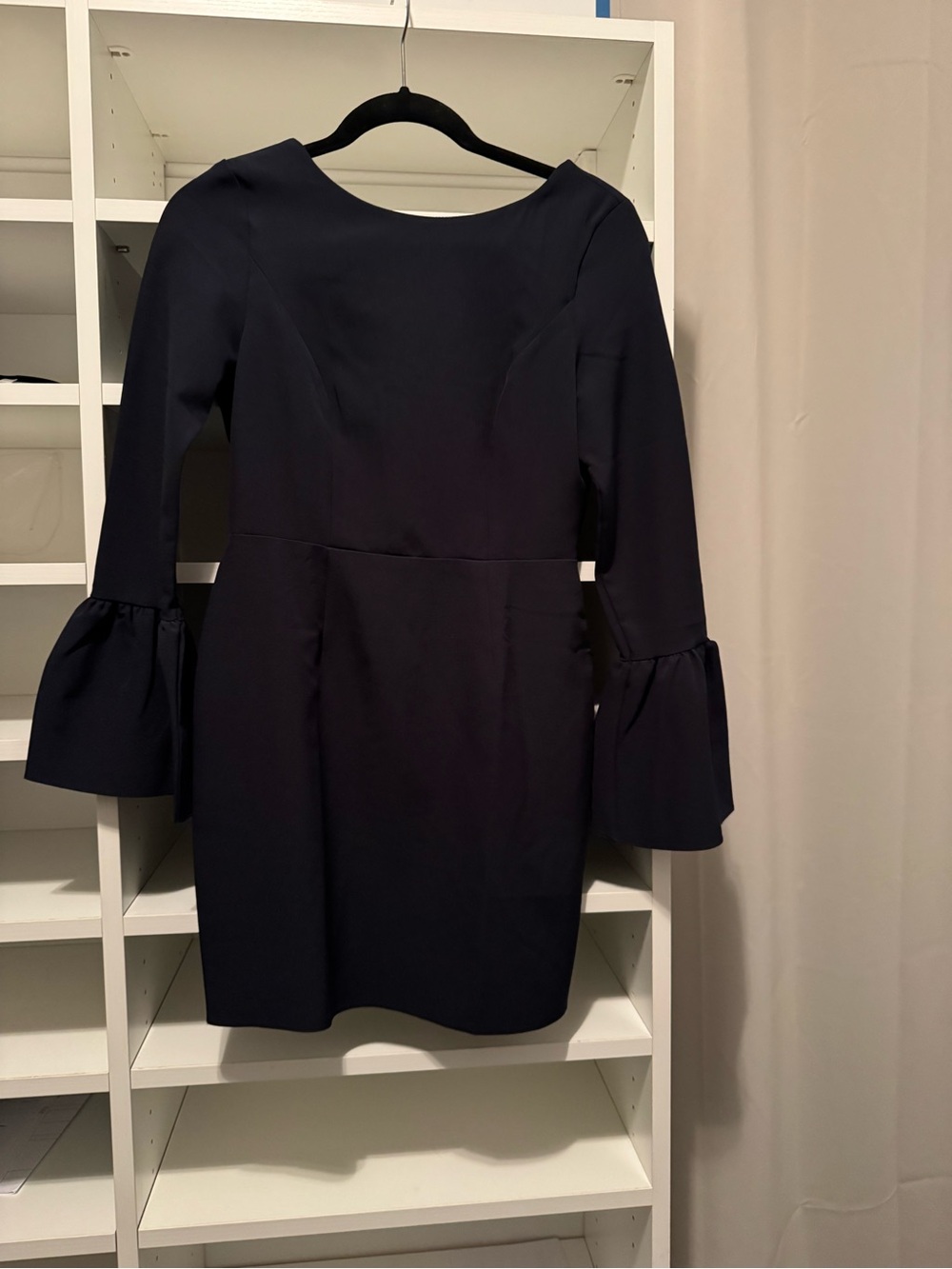ASOS Navy Long-Sleeve Bell Cuff Sheath Dress